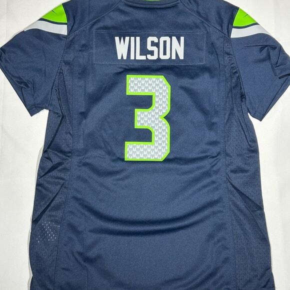 Seattle Seahawks Russell Wilson Jersey #3 Nike On Field Womens Large Blue Green - Picture 3 of 6